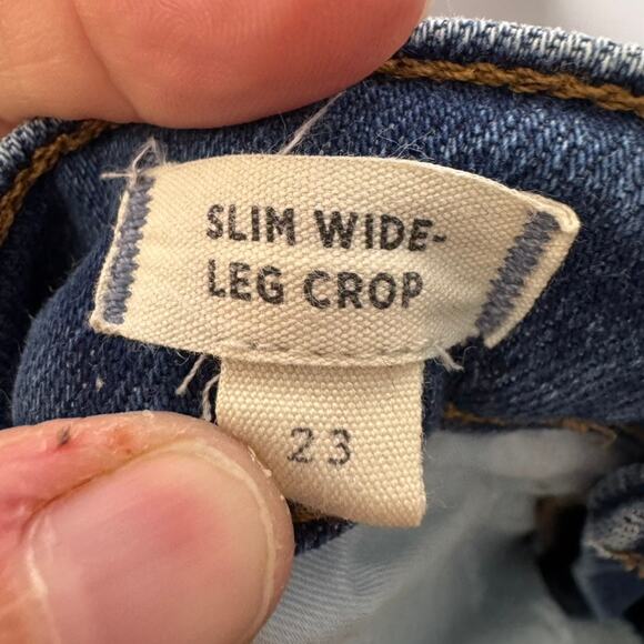 Madewell Slim Wide-Leg Crop Jeans Size 23 High Rise Vintage Blue Denim - Picture 6 of 8